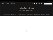 Tablet Screenshot of bellasposabridal.com
